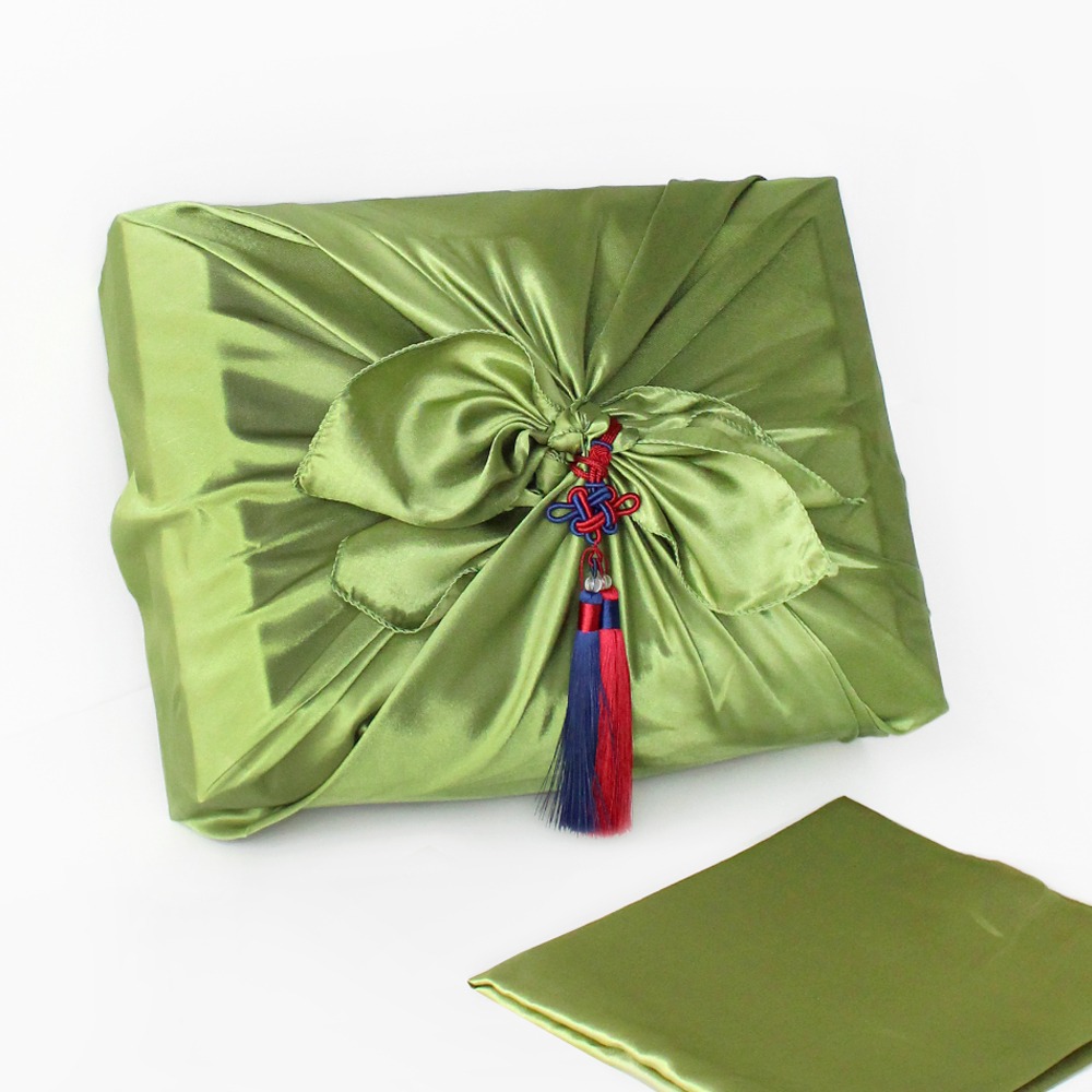 공단 보자기 녹색 l 전통 예쁜 선물용 답례품 예단 떡 송편 과일 선물 한과박스 포장 공예